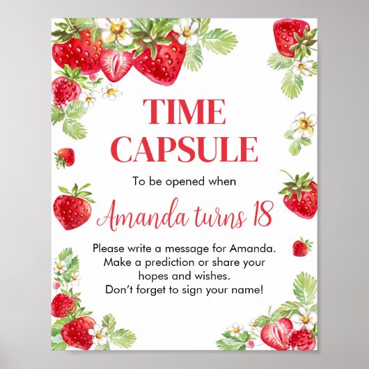 Erdbeere Time Kapselposter Poster (Vorne)