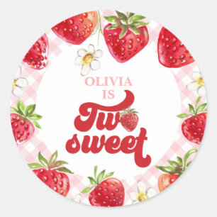 Erdbeere Two Sweet 2. Geburtstag Runder Aufkleber