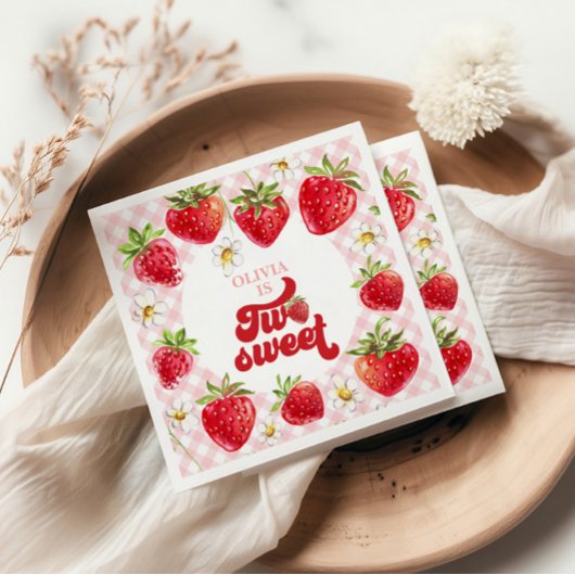 Erdbeere Two Sweet 2. Geburtstag Serviette