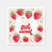 Erdbeere Two Sweet 2. Geburtstag Serviette (Vorderseite)