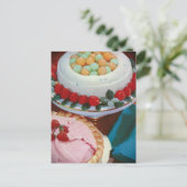 Erdbeere u. Minze Postkarte (Stehend Vorderseite)