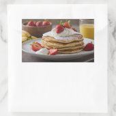 Erdbeere und Banana Pancakes Rechteckiger Aufkleber (Tasche)
