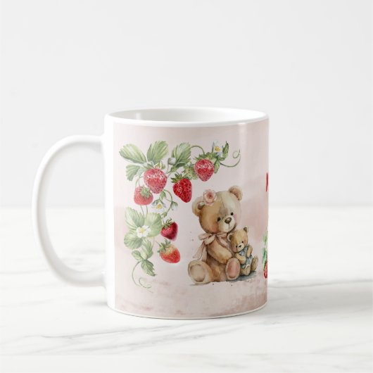 Erdbeere und Bär Kaffeetasse (Links)