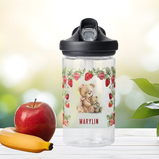 Erdbeere und Bären Trinkflasche