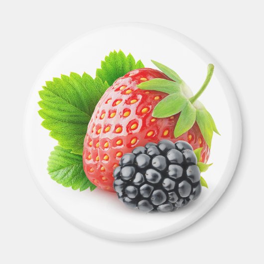 Erdbeere und BlackBerry Magnet (Vorne)