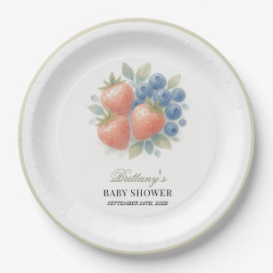 Erdbeere und Blueberry Baby Dusche Pappteller