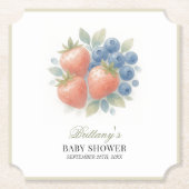 Erdbeere und Blueberry Baby Dusche Untersetzer (Vorderseite)