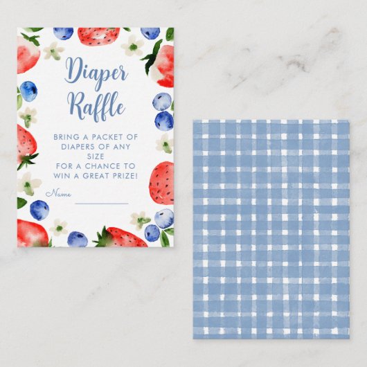 Erdbeere und Blueberry Diaper Begleitkarte (Vorne/Hinten)