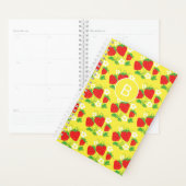 Erdbeere und Blume Gelbes Muster Monogrammiert Planer (Anzeige)