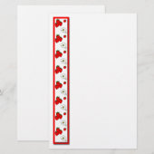 Erdbeere und Blume - Geschirr Briefpapier (Vorne/Hinten)