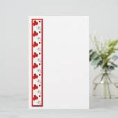 Erdbeere und Blume - Geschirr Briefpapier (Stehend Vorderseite)