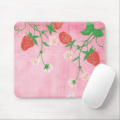 Erdbeere und Blume in Rosa Mousepad (Mit Mouse)