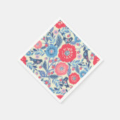 Erdbeere und Blume von Vögeln der Volkskunst Serviette (Ecke)