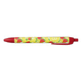 Erdbeere und Blumen Gelb Muster Monogrammiert Kugelschreiber (Unterseite)