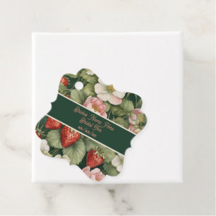 Erdbeere und Blüten: Teetassen-Geschenkanhänger Geschenkanhänger