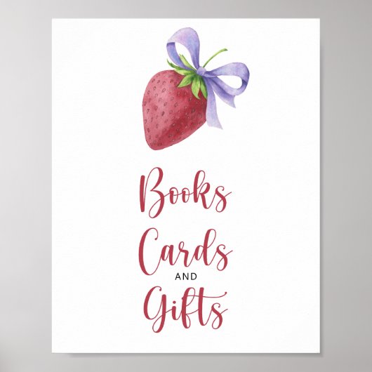 Erdbeere und Bogen - Bücher Karten und Geschenke Poster (Vorne)