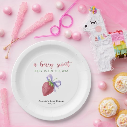 Erdbeere und Bugbrenne Baby Dusche Pappteller (Party)