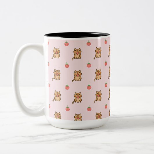 Erdbeere und Chipmunk Zweifarbige Tasse (Links)