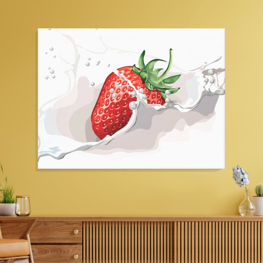 Erdbeere und Creme Leinwanddruck (Insitu (Wohnzimmer))