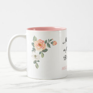 Erdbeere und Creme Vintage-Rosen-Mutter der Braut Zweifarbige Tasse