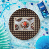 Erdbeere und dunkle Schokolade Mousse Dessert Pappteller (Party)