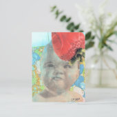 Erdbeere und eine Baby-Collage Postkarte (Stehend Vorderseite)