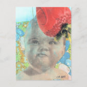 Erdbeere und eine Baby-Collage Postkarte (Vorderseite)