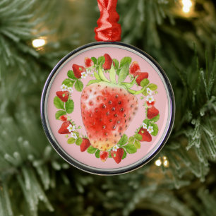 Erdbeere und Erdbeeren Ornament Aus Metall
