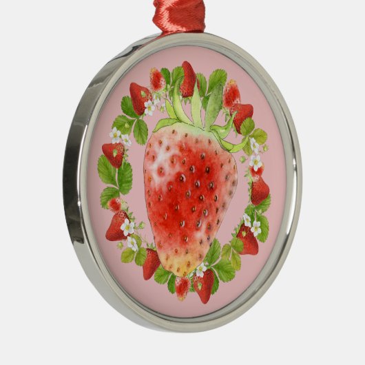 Erdbeere und Erdbeeren Ornament Aus Metall (Rechts)