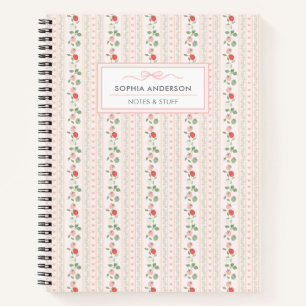 Erdbeere und Floral Shabby Chic benutzerdefinierte Notizblock