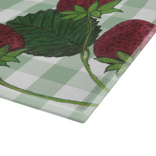 Erdbeere und Gingham Lamp Schneidebrett (Ecke)