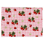 Erdbeere und Gingham niedlich Große Geschenktüte (Rückseite)