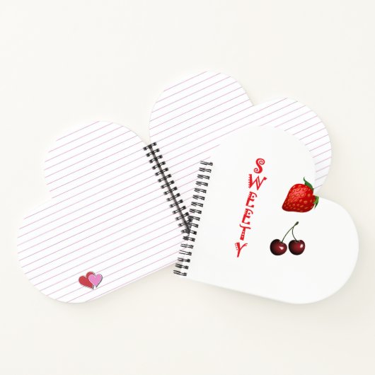 Erdbeere und Kirsche Einfache bunte Früchte Notizblock (Innenseite)