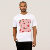Erdbeere und Kirschmuster Rosa Frucht T-Shirt (Vorne ganz)