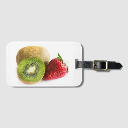 Erdbeere und Kiwi Gepäckanhänger (Vorderseite (Horizontal))