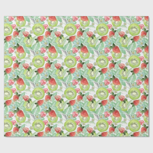 Erdbeere und Kiwi Geschenkpapier (Flach)