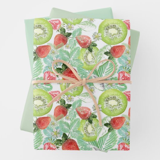 Erdbeere und Kiwi. Geschenkpapier Set (Beispiel)