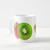 Erdbeere und Kiwi Kaffeetasse (Vorderseite Links)