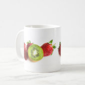 Erdbeere und Kiwi Kaffeetasse (Vorderseite Links)