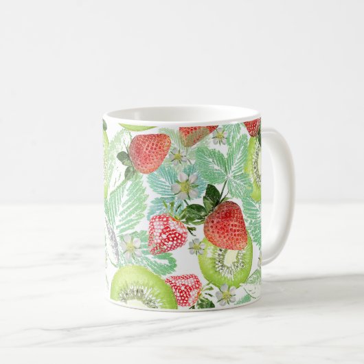 Erdbeere und Kiwi. Kaffeetasse (VorderseiteRechts)
