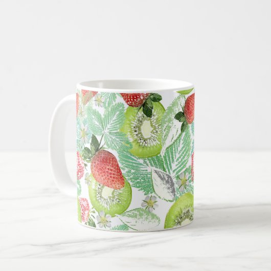 Erdbeere und Kiwi. Kaffeetasse (Vorderseite Links)