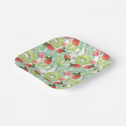 Erdbeere und Kiwi. Pappteller (Gewinkelt)