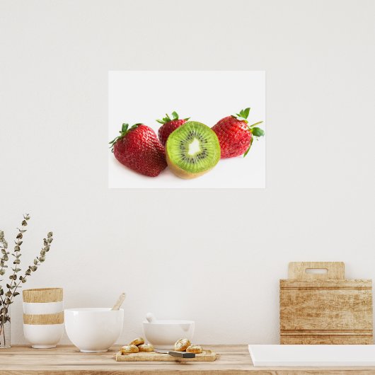 Erdbeere und Kiwi Poster (Küche)