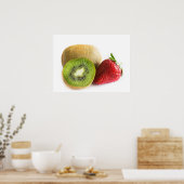 Erdbeere und Kiwi Poster (Küche)