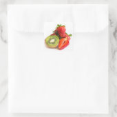 Erdbeere und Kiwi Quadratischer Aufkleber (Tasche)