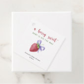 Erdbeere und lila Bugbrust Kinderdusche Geschenkanhänger (Beispiel)