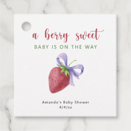 Erdbeere und lila Bugbrust Kinderdusche Geschenkanhänger