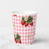 Erdbeere und niedliche Gingham-Becher Pappbecher (Links)
