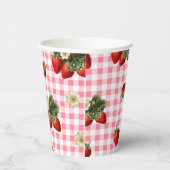 Erdbeere und niedliche Gingham-Becher Pappbecher (Rechts)