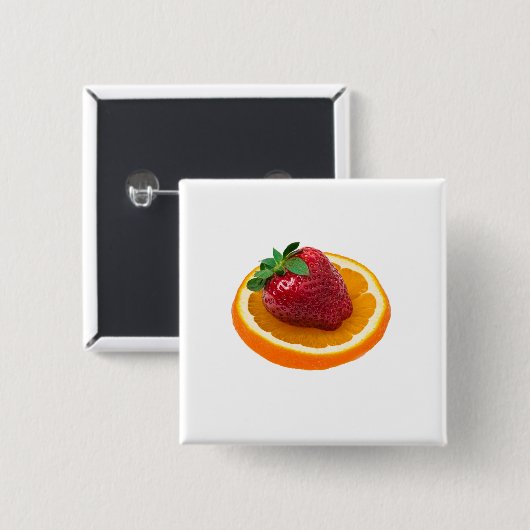 Erdbeere und Orange Button (Vorne & Hinten)
